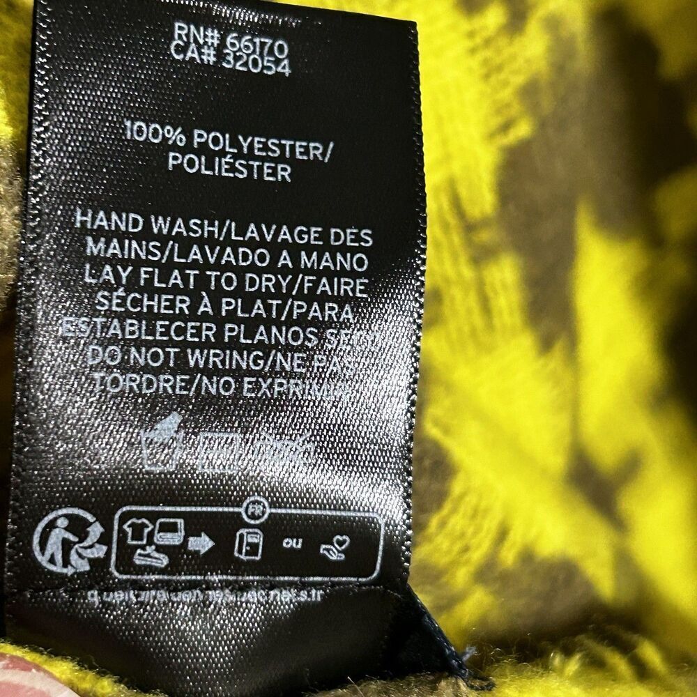 Maeve Anthropologie Blanket Wrap Scarf Yellow Gray Houndstooth Plaid Fringe - Picture 6 of 7